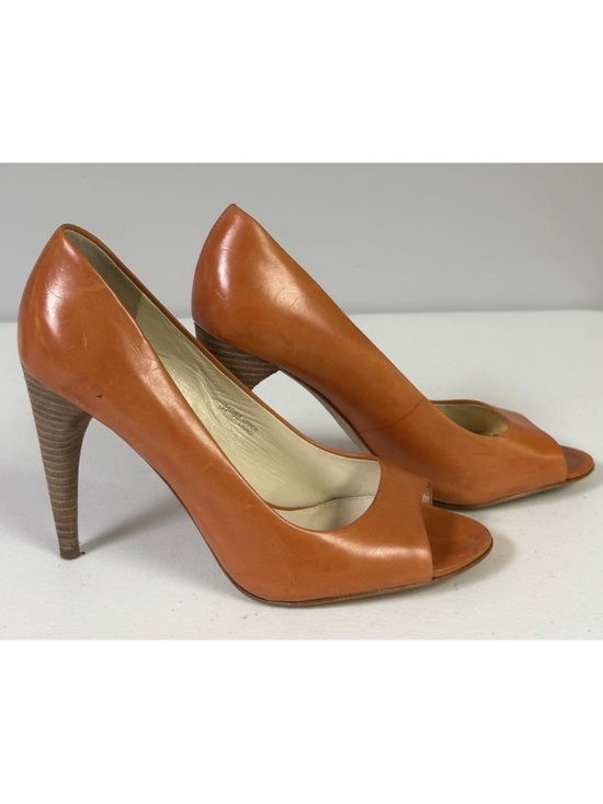 Via Spiga Shoes - Via Spiga Orange Peep-toe Pumps With Platform Heel Size 6.5 Made In Italy